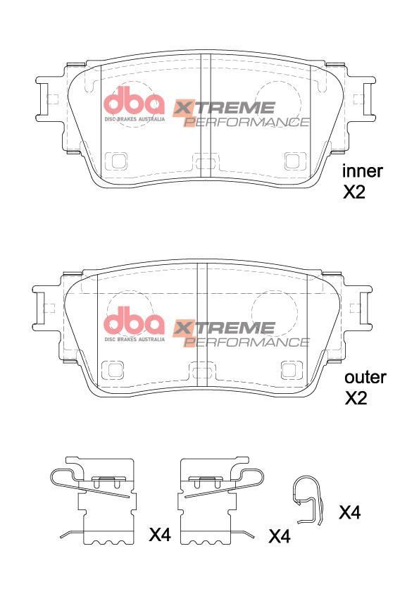 DBA  XP PERFORMANCE  BRAKE PADS [ MITSUBISHI OUTLANDER 7 SEAT 08/2021 -> R ] - TecDoc Only