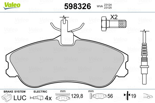 Brake Pad Set, disc brake 598326