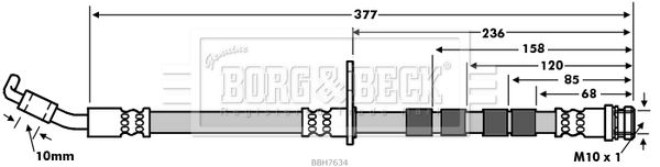 BBH7634 BORG & BECK fékcső