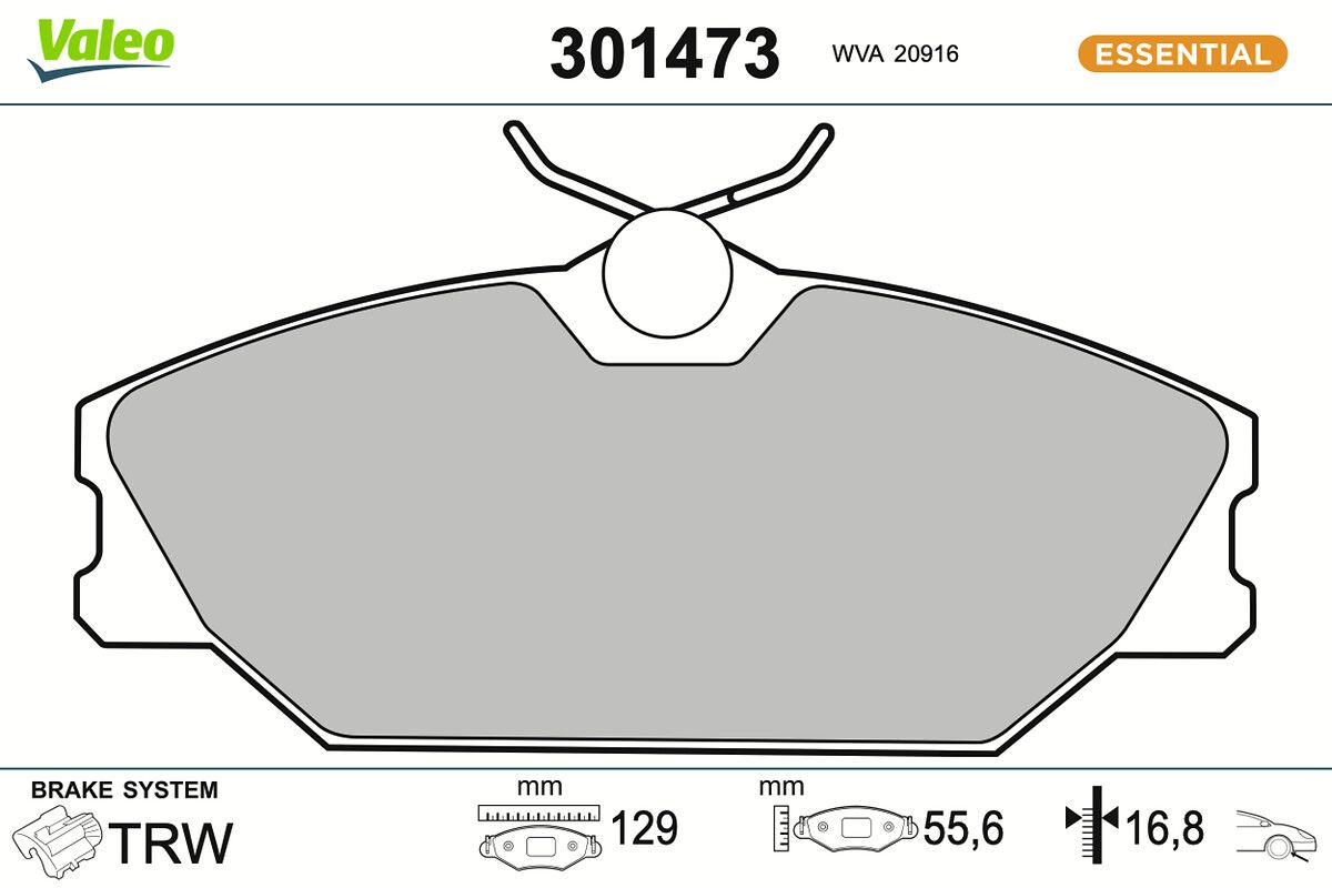 VALEO 301473 - Bremsbelagsatz, Scheibenbremse