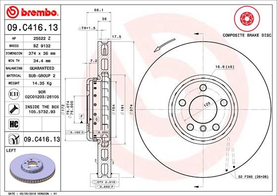 Brake Disc 09.C416.13