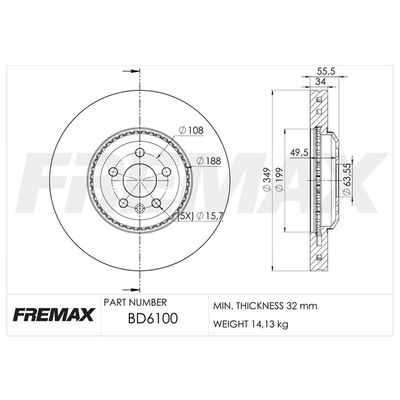 BD-6100 FREMAX féktárcsa