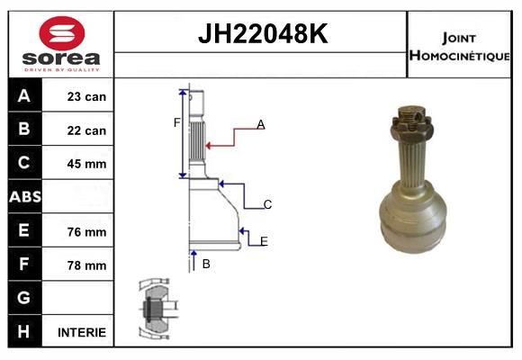 KIT CV JOINT AVEC KR006 - ACCORD