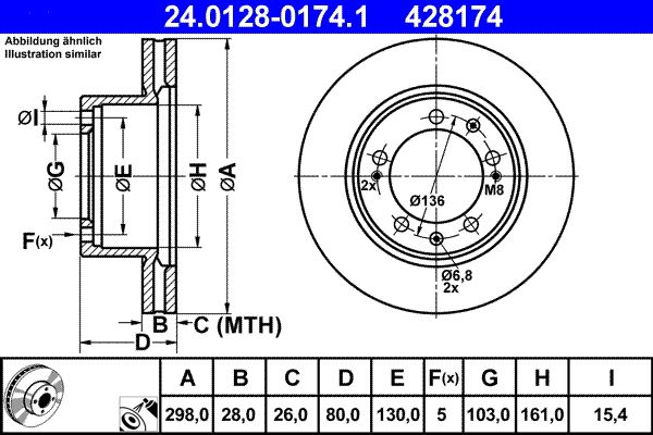 ATE 24.0128-0174.1 - Bremsscheibe