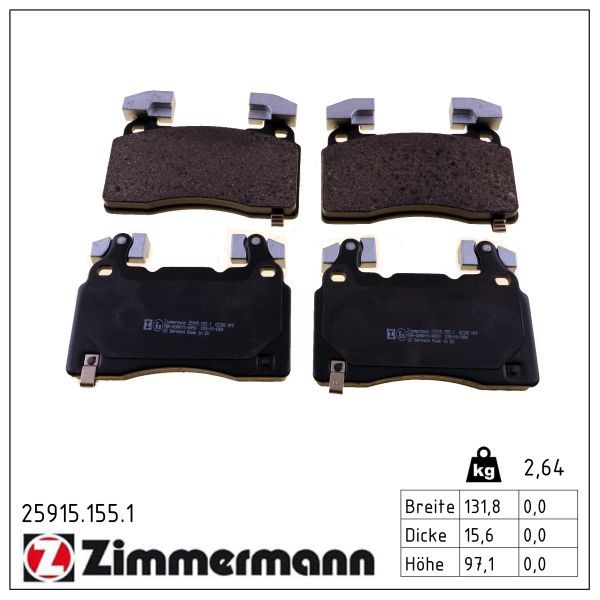 Zimmermann 25915.155.1 Bremsbelagsatz, Scheibenbremse