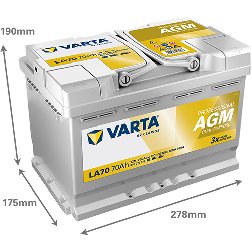 VARTA Professional AGM LA70 12V 70Ah 760A/EN