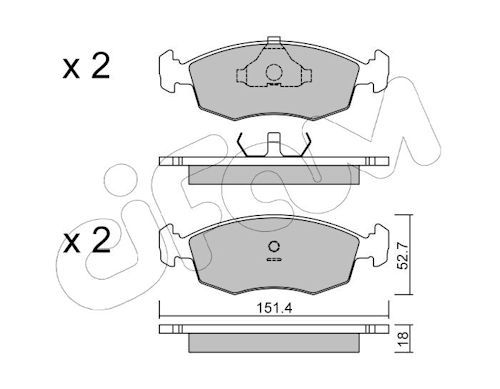 Bremsbelagsatz, Scheibenbremse