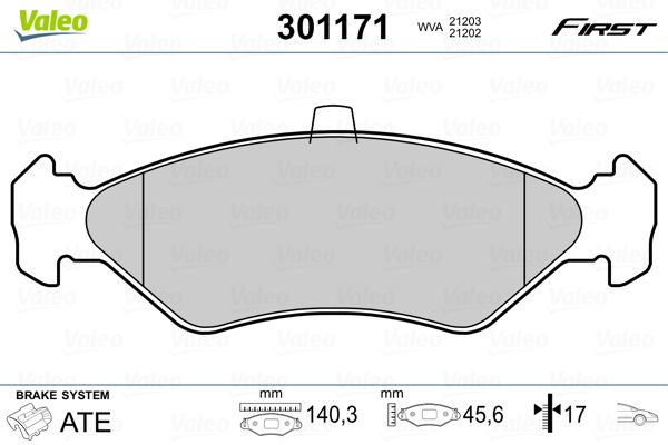 Brake Pad Set, disc brake 301171