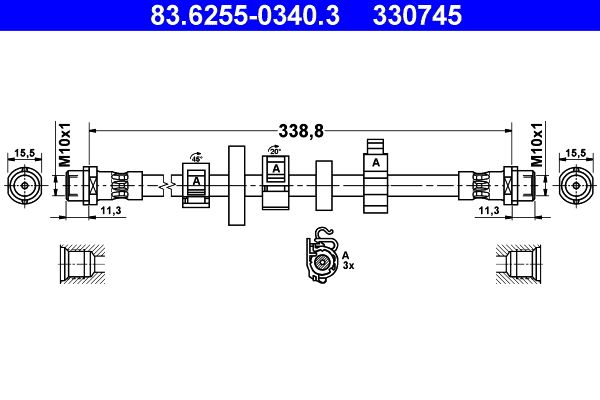 Brake Hose 83.6255-0340.3