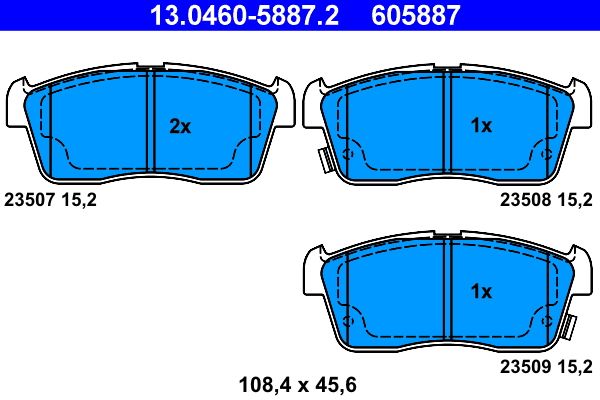 Brake Pad Set, disc brake 13.0460-5887.2