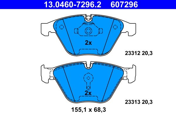 Brake Pad Set, disc brake 13.0460-7296.2