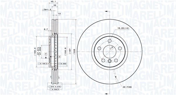 360406164701 MAGNETI MARELLI féktárcsa