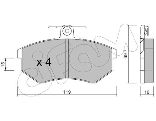 Bremsbelagsatz, Scheibenbremse