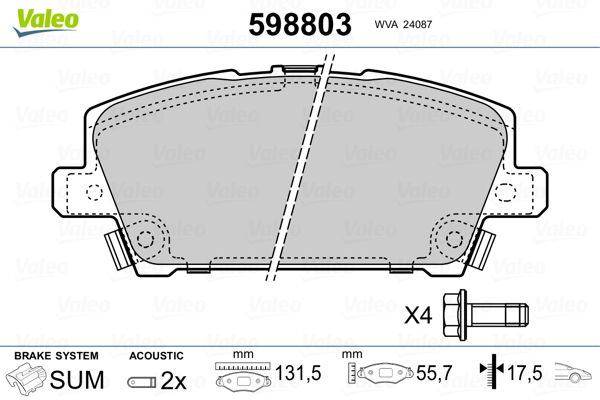 Brake Pad Set, disc brake 598803