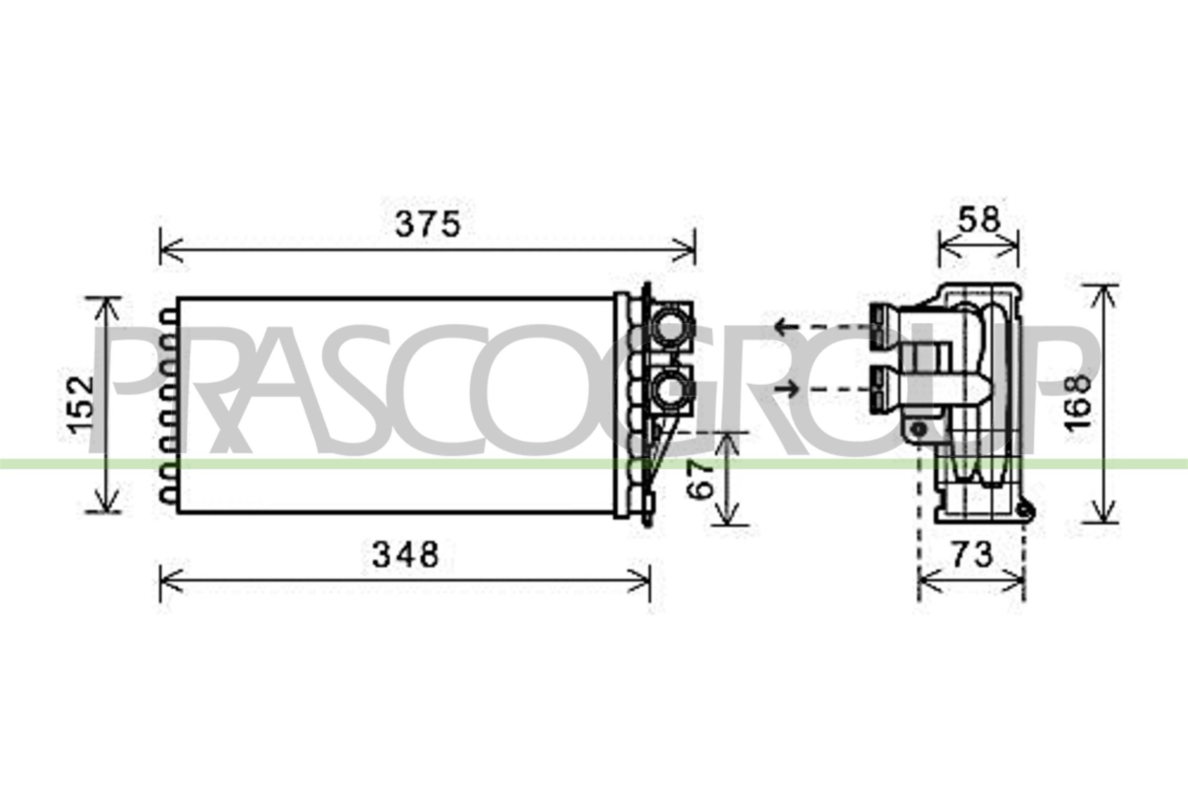 PG520H001 PRASCO AQ Hőcserélő, belső tér fűtés