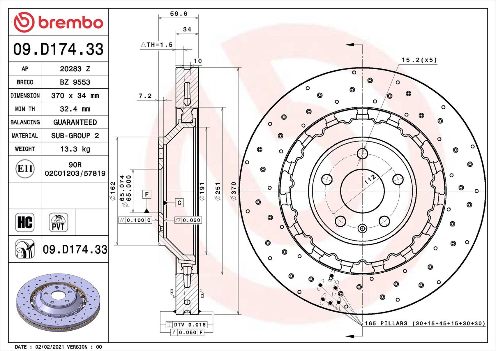 AUDI RS3 QUATTRO 8V 17-20 (FRT) *X/Drilled - TecDoc 1