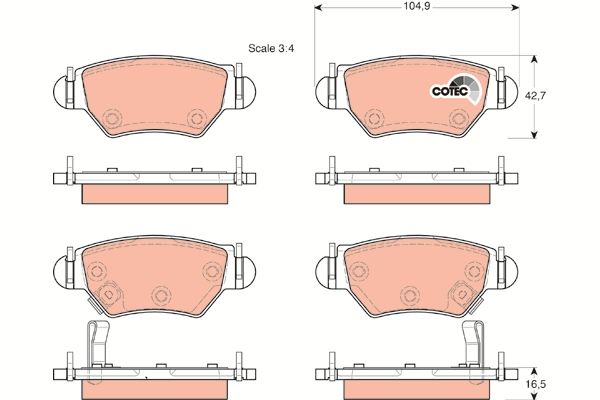 TRW DISC BRAKE PADS - TecDoc 2
