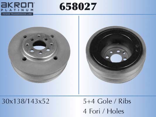 AKRON-MAL&Ograve; 658027 - Riemenscheibe, Kurbelwelle