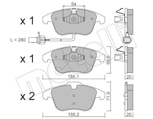 METELLI 22-0675-2 - Bremsbelagsatz, Scheibenbremse