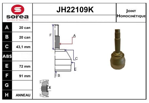 KIT CV JOINT AVEC KR009 - MINI 3 CY