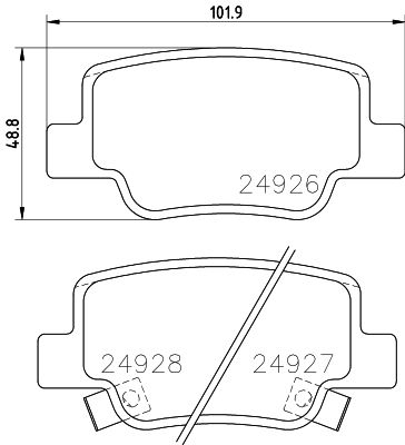 Комплект тормозных колодок, дисковый тормоз 8DB 355 014-891