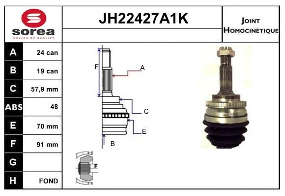 KIT CV JOINT AVEC KR117 - TOYOTA YA