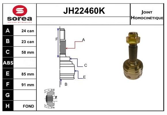 KIT CV JOINT AVEC KR078 - TOYOTA YA