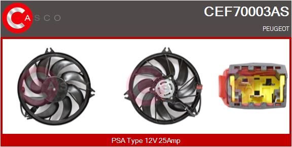 CEF70003AS CASCO Brand New HQ villanymotor, hűtőventilátor