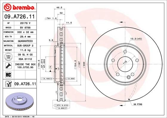 Brake Disc 09.A726.11