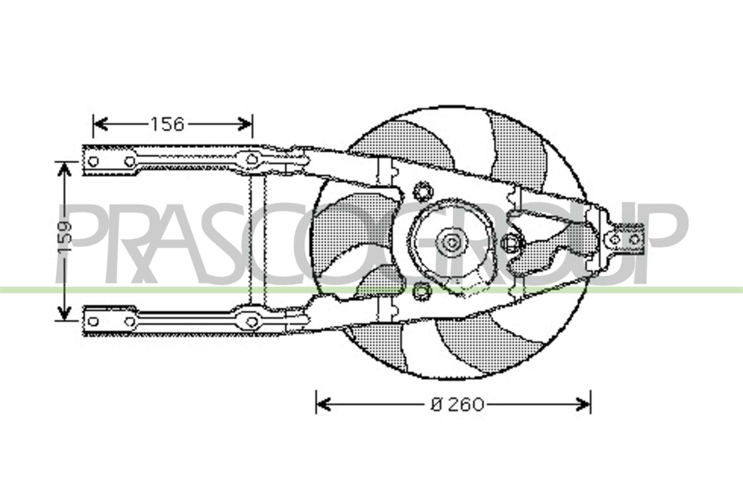 FT019F002 PRASCO AQ ventilátor, motorhűtés
