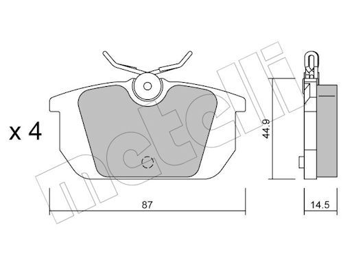 METELLI 22-0064-0 - Bremsbelagsatz, Scheibenbremse
