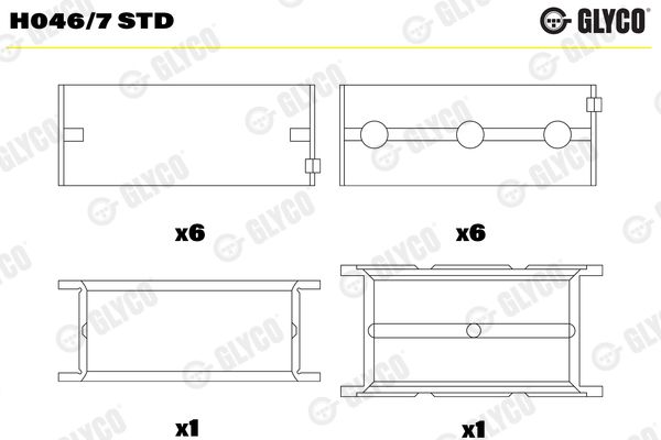 H046/7 STD GLYCO főtengelycsapágy