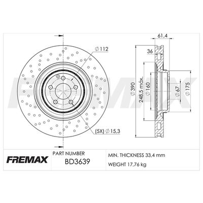 BD-3639 FREMAX féktárcsa