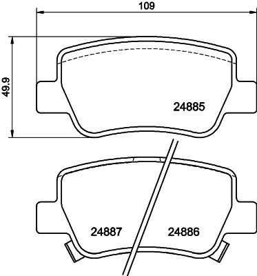 Комплект тормозных колодок, дисковый тормоз 8DB 355 014-641