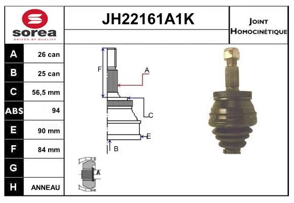 KIT CV JOINT AVEC KR053 - 9000