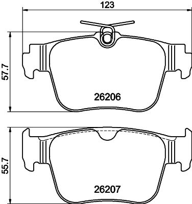 Brake Pad Set, disc brake 8DB 355 040-851