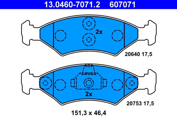 Brake Pad Set, disc brake 13.0460-7071.2