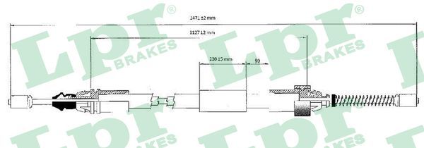 Cable Pull, parking brake C1044B