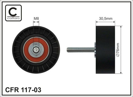 Deflection/Guide Pulley, V-ribbed belt 117-03