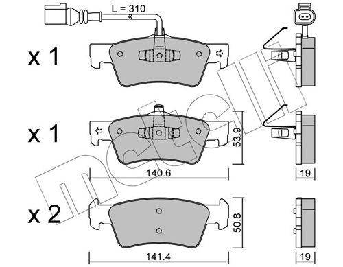 Brake Pad Set, disc brake 22-0661-1