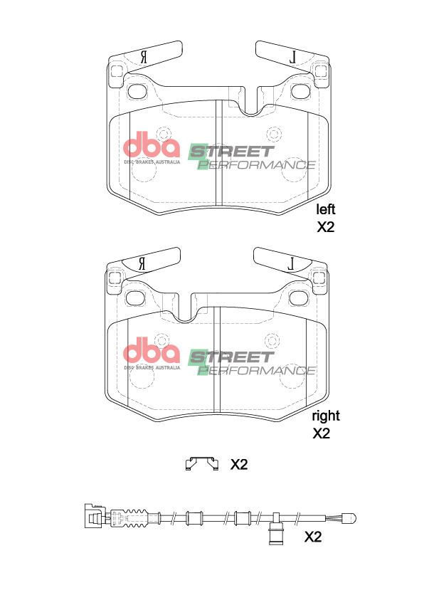 DBA SP STREET PERFORMANCE BRAKE PADS [ LEXUS RC-F  F SPORT 2014 -> R ] - TecDoc Only