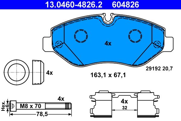 Brake Pad Set, disc brake 13.0460-4826.2