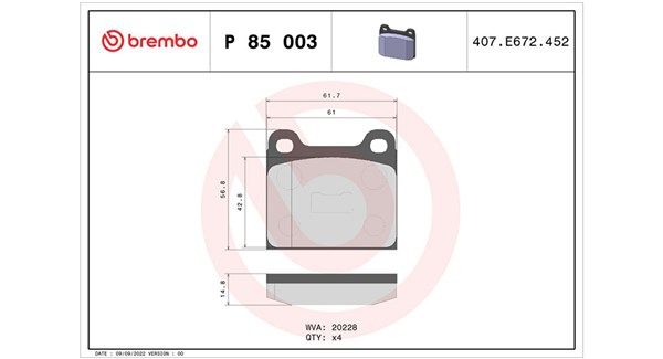Bremsbelagsatz, Scheibenbremse