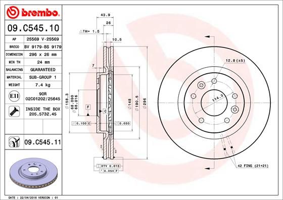 Brake Disc 09.C545.11