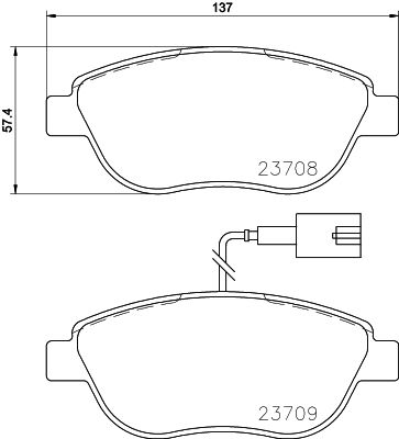 HELLA 8DB 355 015-791 - Bremsbelagsatz, Scheibenbremse