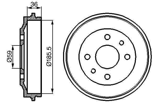 BOSCH 0 986 477 055 Brake Drum