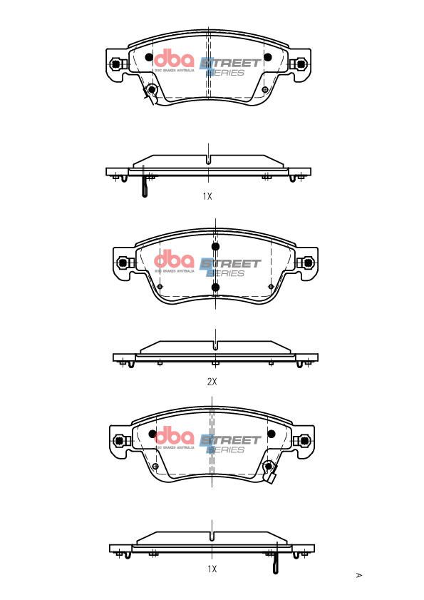DBA SS STREET SERIES BRAKE PADS [ INFINITY/NISSAN  1998-2014 F ] - TecDoc Only