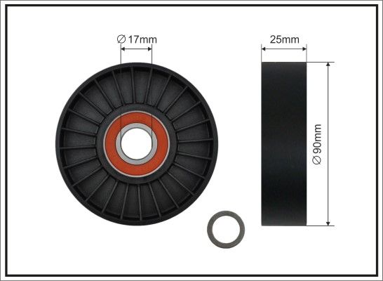 Deflection/Guide Pulley, V-ribbed belt 97-00