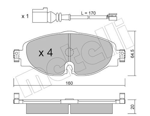 METELLI 22-0950-0K - Bremsbelagsatz, Scheibenbremse