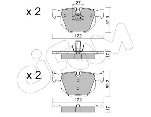 Bremsbelagsatz, Scheibenbremse